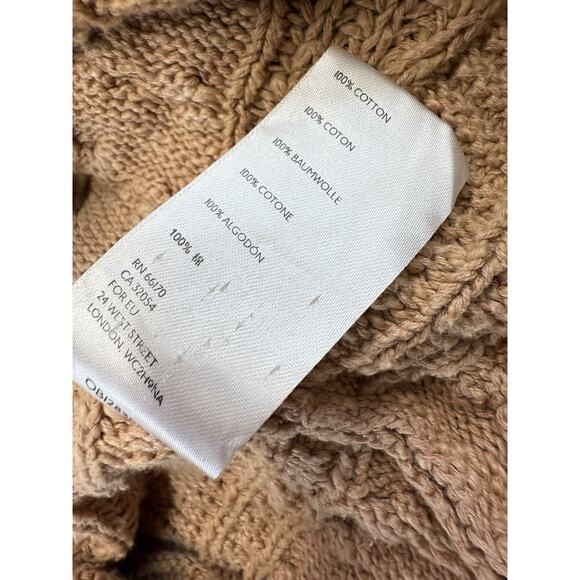 Free People Open Front Cable Knit Cardigan Sweater Small Beige Cotton - Picture 11 of 11